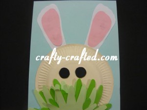 Footprint paper plate rabbit.
