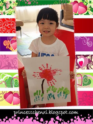 valentine handprint craft. Chen Xi#39;s handprint fish