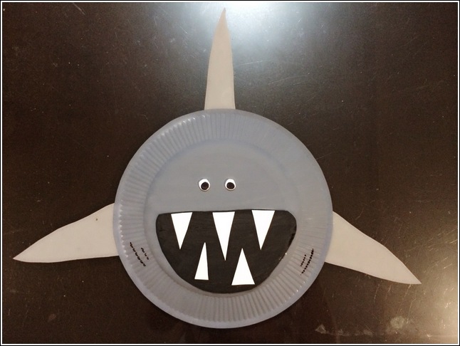 paper plate shark craft for kids 4
