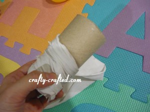 Wrap tissue or toilet paper around it.