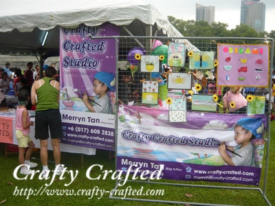 Our booth with the bunting, banner and artwork :)