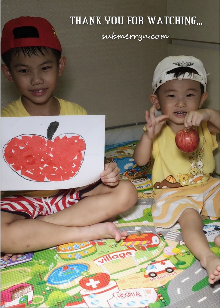 Torn paper apple art for toddlers 1